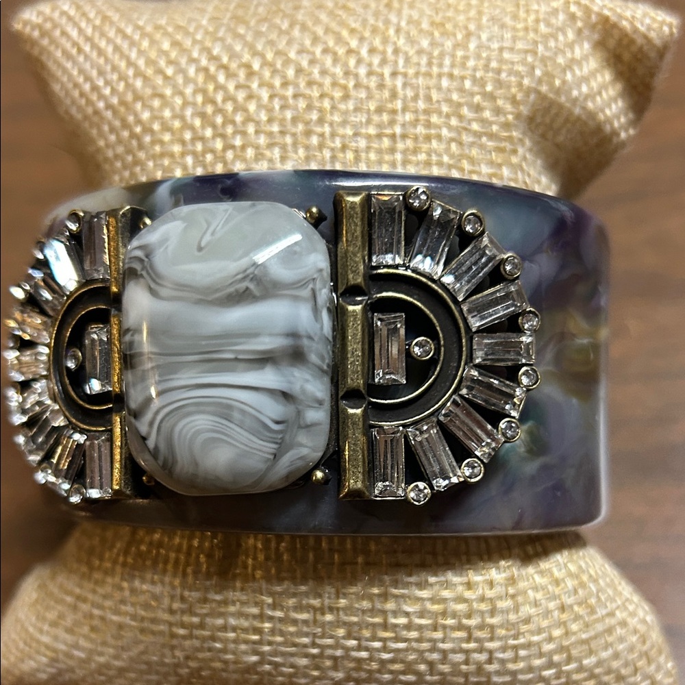 Beautiful Gray and Silver Statement Cuff Bracelet 🖤